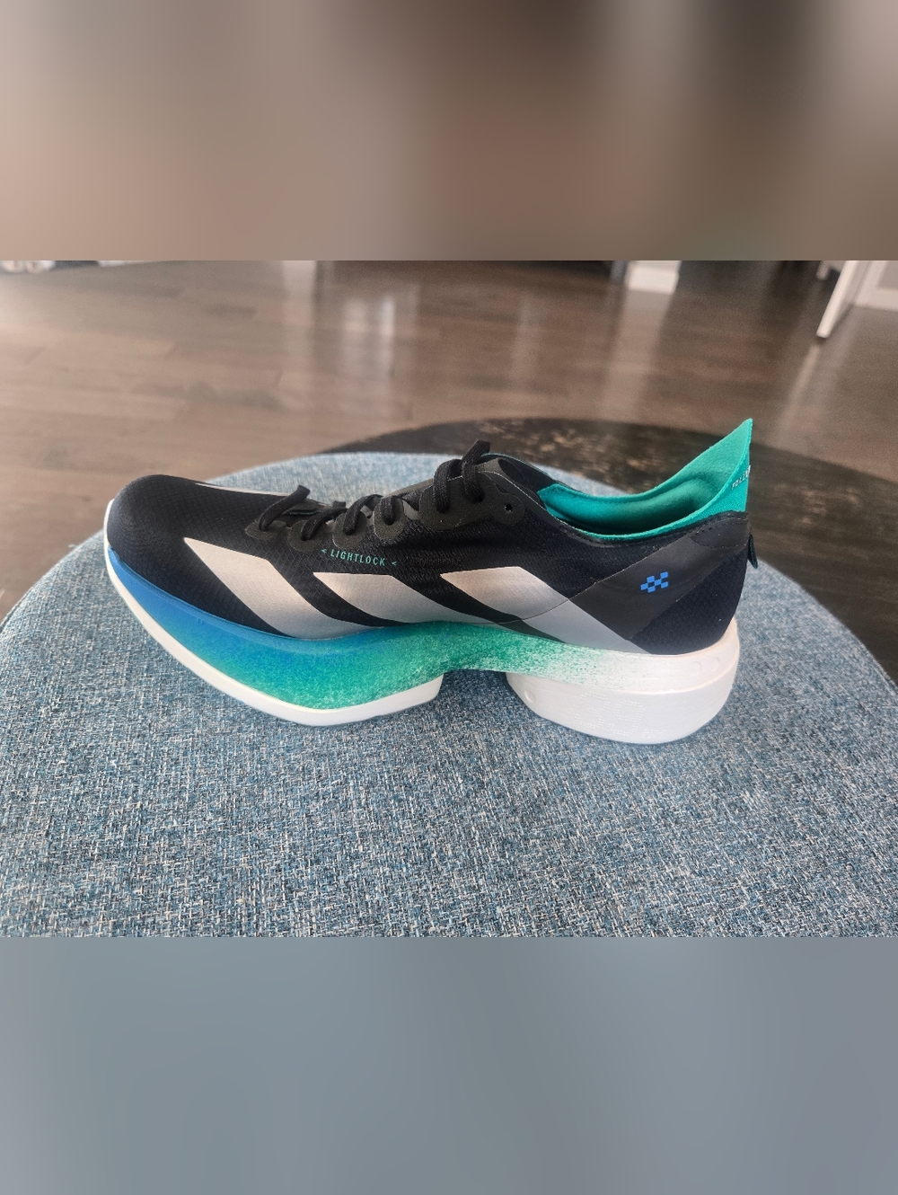 Adidas Adizero Adios Pro 4 Black & Teal Racing Shoes - Picture 4 of 10